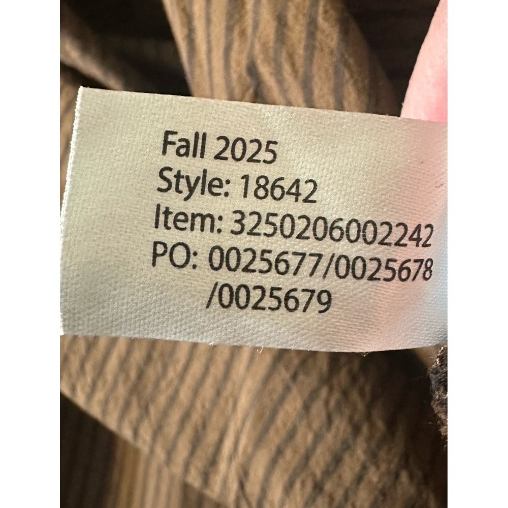 Marine Layer Arden Midi Shirt Dress NWT Brown Black Pinstripe Pima Cotton Sz S - Picture 15 of 16